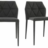 Chaises Empilables Design En Tissu Gris Foncé (lot De 2) KARLA