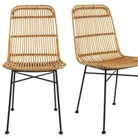 Chaises En Rotin Et Métal Noir (lot De 2) MALACCA