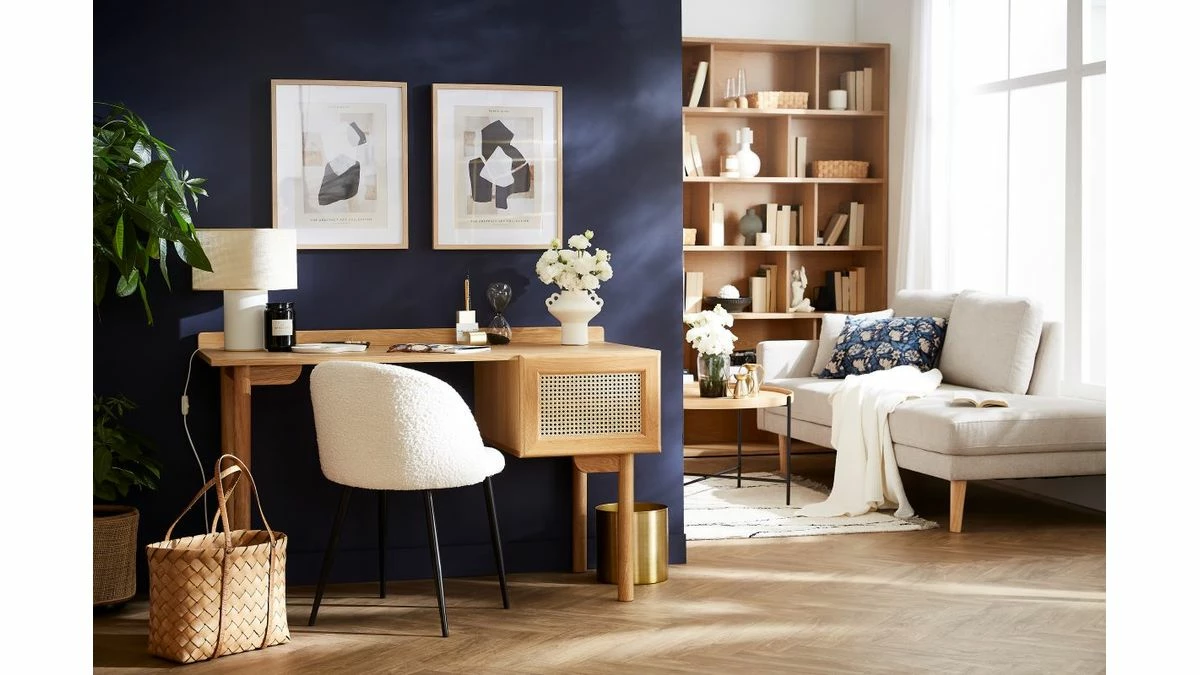 Chaises En Tissu Effet Laine Bouclée écru Et Métal Noir (lot De 2) CELESTE 9 Chaises En Tissu Effet Laine Bouclée écru Et Métal Noir (lot De 2) CELESTE – Image 7