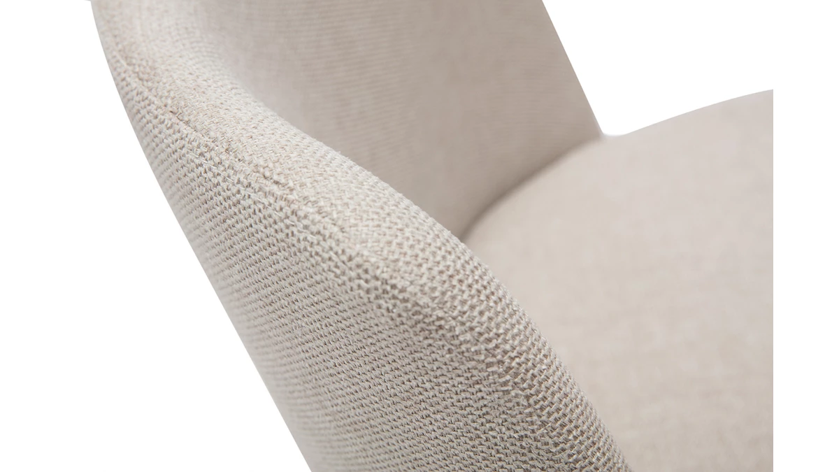 Chaises En Tissu Effet Velours Texturé Beige Et Métal Noir (lot De 2) MONTI 8 Chaises En Tissu Effet Velours Texturé Beige Et Métal Noir (lot De 2) MONTI – Image 6