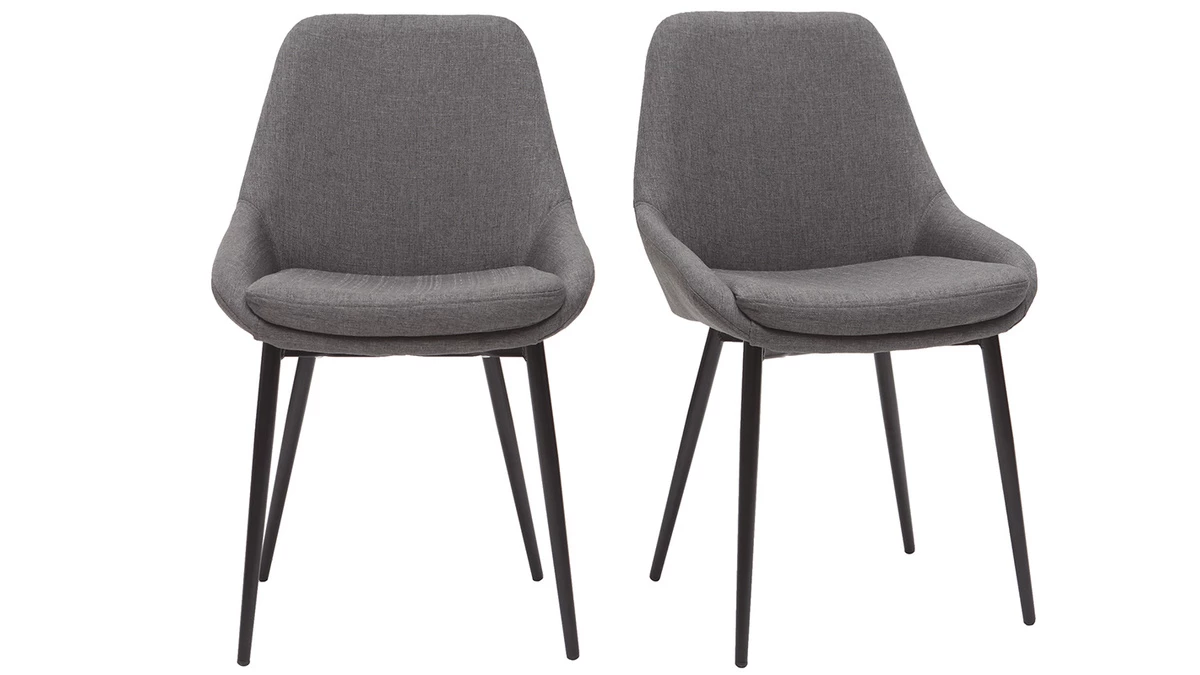 Chaises En Tissu Gris (lot De 2) HOLO - Miliboo & Stéphane Plaza 3 Chaises En Tissu Gris (lot De 2) HOLO - Miliboo & Stéphane Plaza