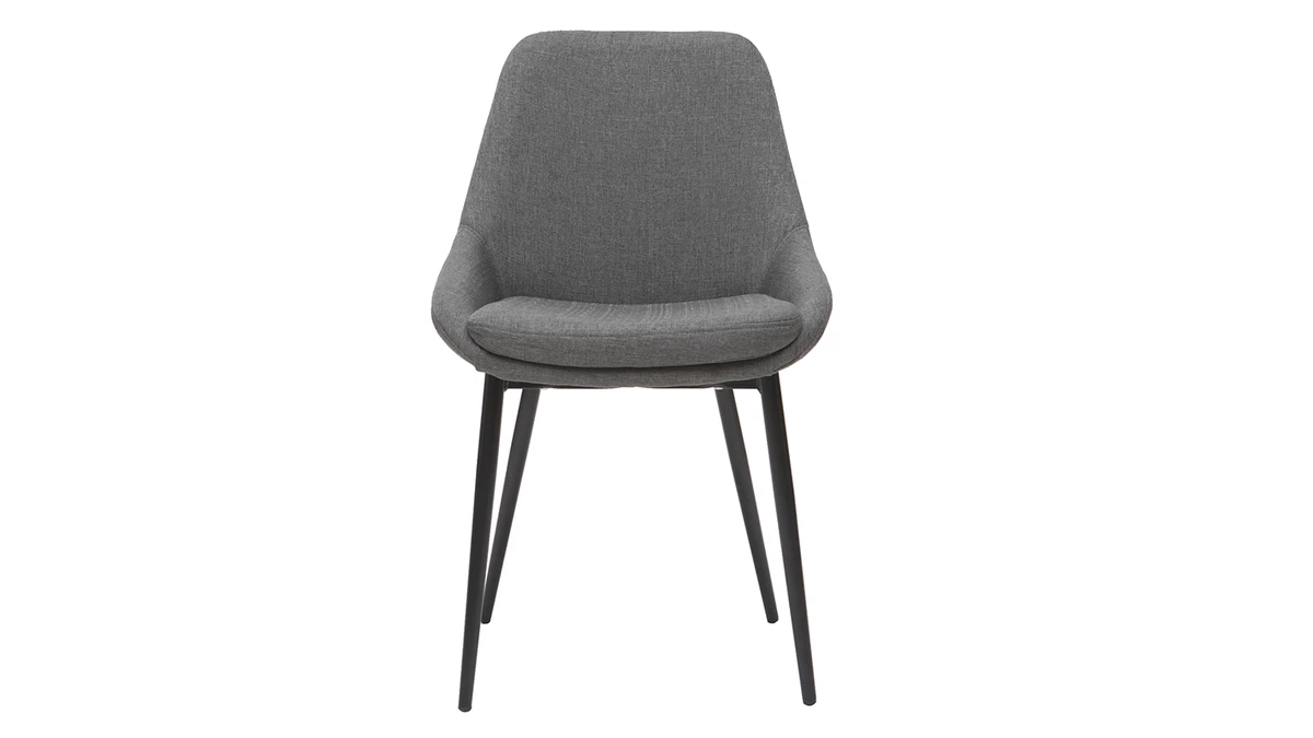 Chaises En Tissu Gris (lot De 2) HOLO - Miliboo & Stéphane Plaza 4 Chaises En Tissu Gris (lot De 2) HOLO - Miliboo & Stéphane Plaza – Image 2