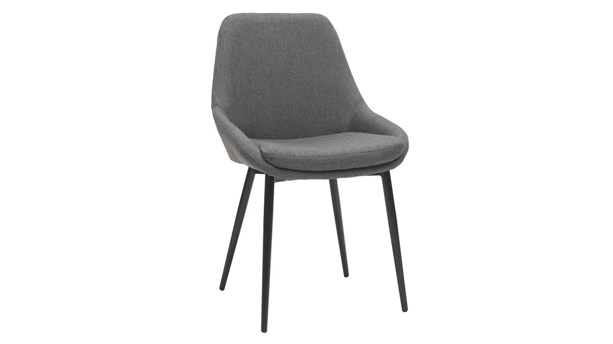 Chaises En Tissu Gris (lot De 2) HOLO - Miliboo & Stéphane Plaza 5 Chaises En Tissu Gris (lot De 2) HOLO - Miliboo & Stéphane Plaza – Image 3