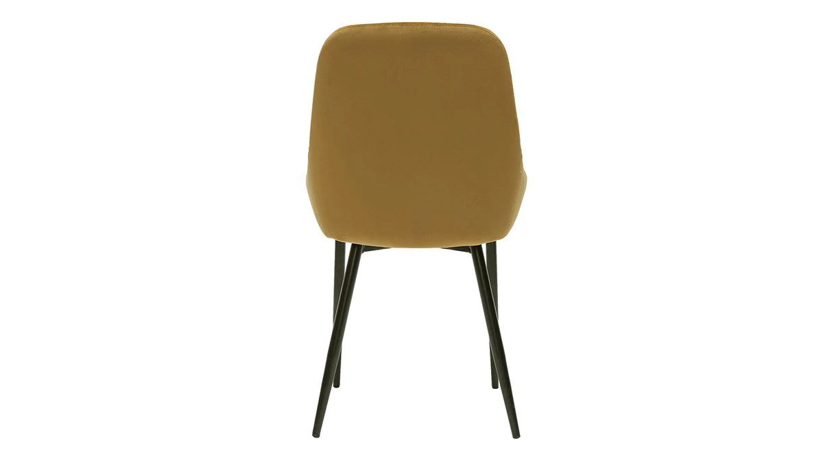 Chaises En Tissu Velours Bronze Et Métal Noir (lot De 2) HOLO 7 Chaises En Tissu Velours Bronze Et Métal Noir (lot De 2) HOLO – Image 5