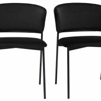 Chaises Noires En Tissu Velours Et Métal (lot De 2) FELIZ