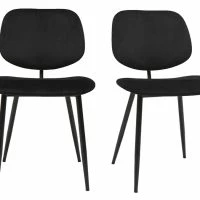 Chaises Noires En Tissu Velours Et Métal (lot De 2) TOBIAS