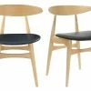 Chaises Scandinaves Bois Clair Et Noir (lot De 2) WALFORD