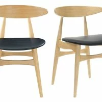 Chaises Scandinaves Bois Clair Et Noir (lot De 2) WALFORD