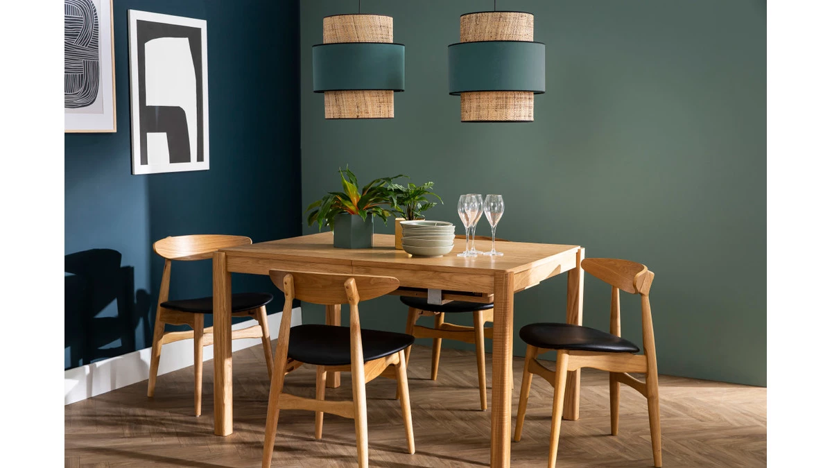 Chaises Scandinaves Bois Clair Et Noir (lot De 2) WALFORD 12 Chaises Scandinaves Bois Clair Et Noir (lot De 2) WALFORD – Image 10