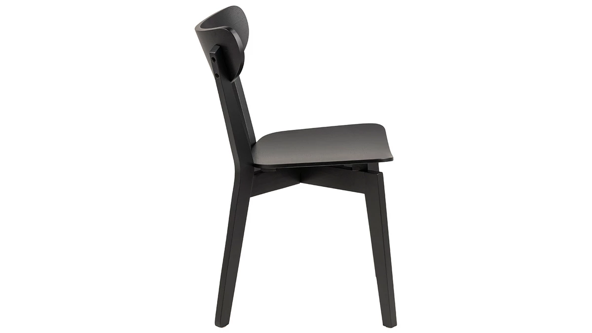 Chaises Scandinaves Bois Noir (lot De 2) BAKI 6 Chaises Scandinaves Bois Noir (lot De 2) BAKI – Image 4