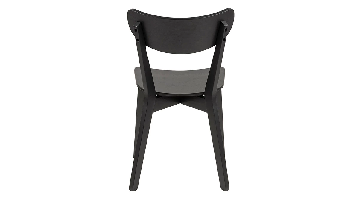 Chaises Scandinaves Bois Noir (lot De 2) BAKI 7 Chaises Scandinaves Bois Noir (lot De 2) BAKI – Image 5