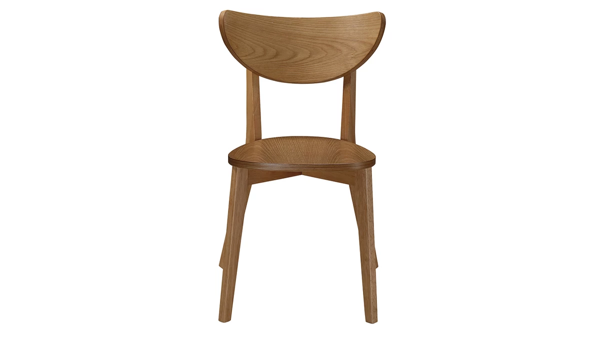 Chaises Scandinaves En Bois Clair Chêne (lot De 2) LEENA 4 Chaises Scandinaves En Bois Clair Chêne (lot De 2) LEENA – Image 2