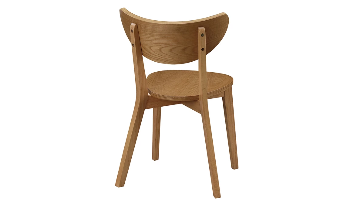Chaises Scandinaves En Bois Clair Chêne (lot De 2) LEENA 7 Chaises Scandinaves En Bois Clair Chêne (lot De 2) LEENA – Image 5