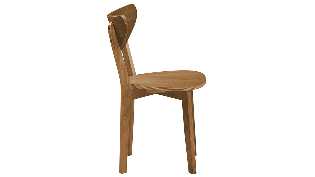 Chaises Scandinaves En Bois Clair Chêne (lot De 2) LEENA 5 Chaises Scandinaves En Bois Clair Chêne (lot De 2) LEENA – Image 3