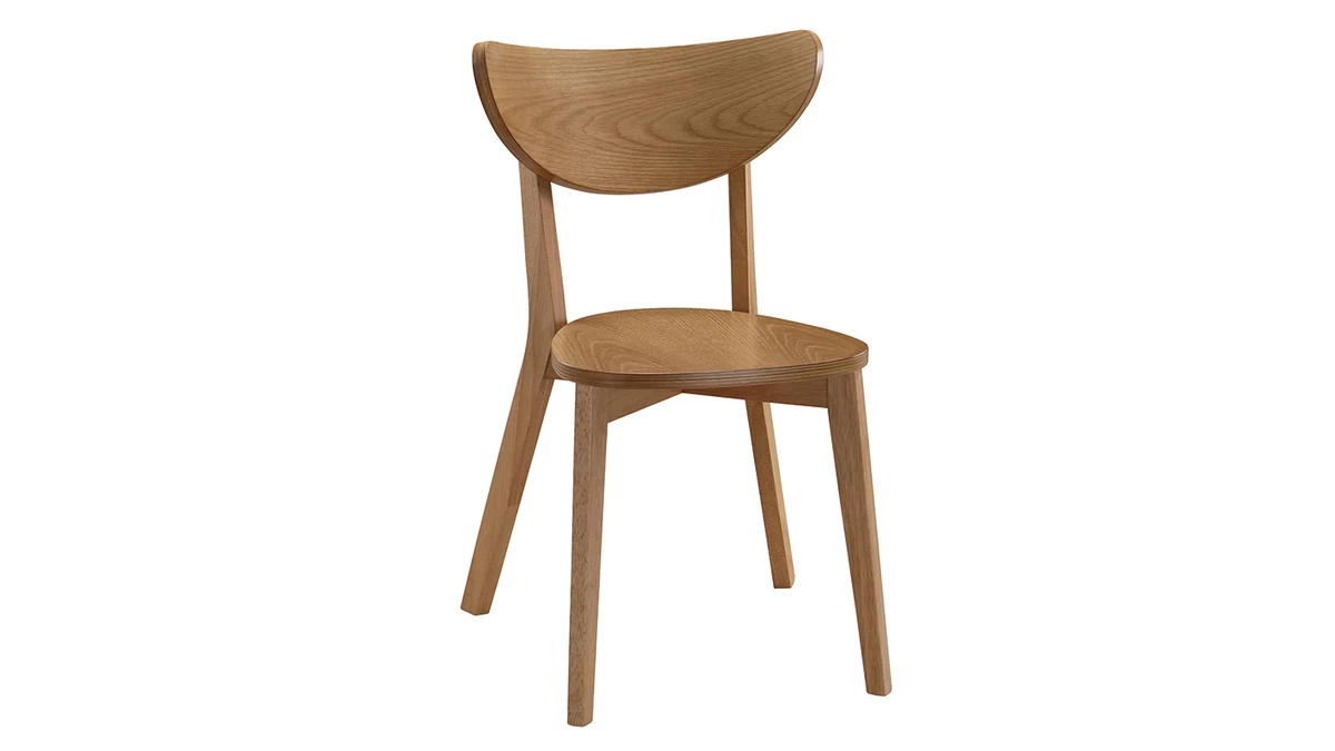 Chaises Scandinaves En Bois Clair Chêne (lot De 2) LEENA 6 Chaises Scandinaves En Bois Clair Chêne (lot De 2) LEENA – Image 4