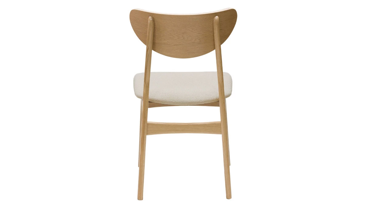 Chaises Scandinaves En Tissu Effet Laine Bouclée Beige Et Bois Clair Chêne Massif (lot De 2) MAYA 7 Chaises Scandinaves En Tissu Effet Laine Bouclée Beige Et Bois Clair Chêne Massif (lot De 2) MAYA – Image 5