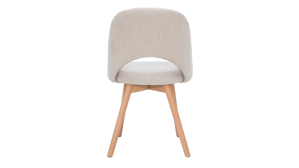 Chaises Scandinaves En Tissu Effet Velours Texturé Beige Et Bois Clair Massif (lot De 2) COSETTE 7 Chaises Scandinaves En Tissu Effet Velours Texturé Beige Et Bois Clair Massif (lot De 2) COSETTE – Image 5