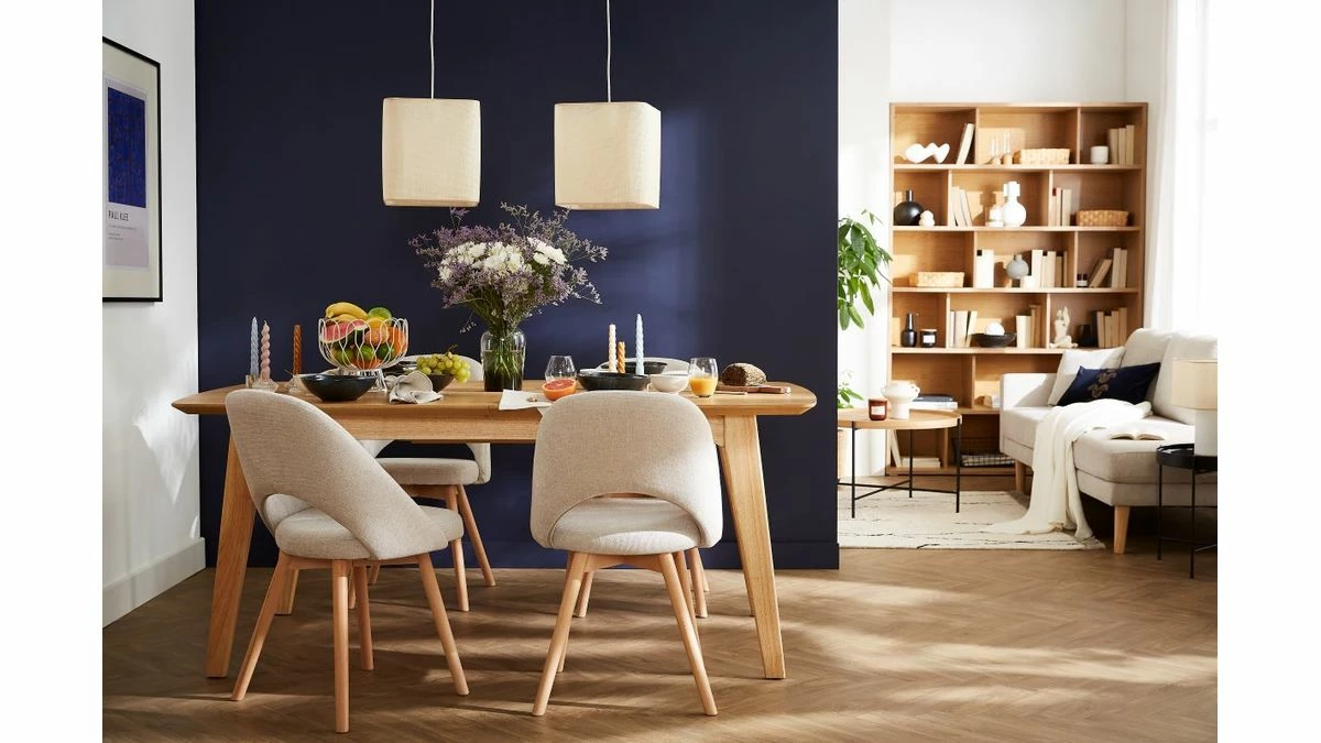 Chaises Scandinaves En Tissu Effet Velours Texturé Beige Et Bois Clair Massif (lot De 2) COSETTE 9 Chaises Scandinaves En Tissu Effet Velours Texturé Beige Et Bois Clair Massif (lot De 2) COSETTE – Image 7