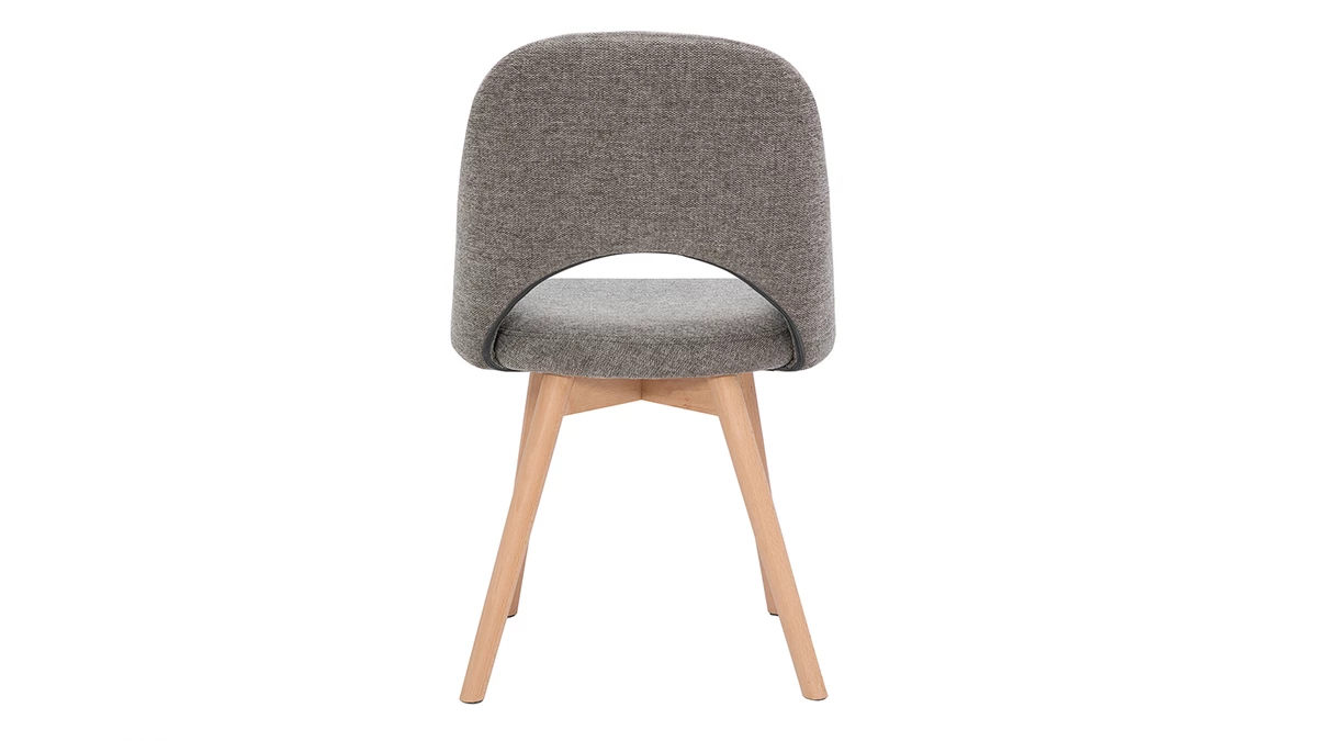 Chaises Scandinaves En Tissu Effet Velours Texturé Gris Et Bois Clair Massif (lot De 2) COSETTE 7 Chaises Scandinaves En Tissu Effet Velours Texturé Gris Et Bois Clair Massif (lot De 2) COSETTE – Image 5