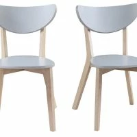 Chaises Scandinaves Gris Et Bois Clair (lot De 2) LEENA