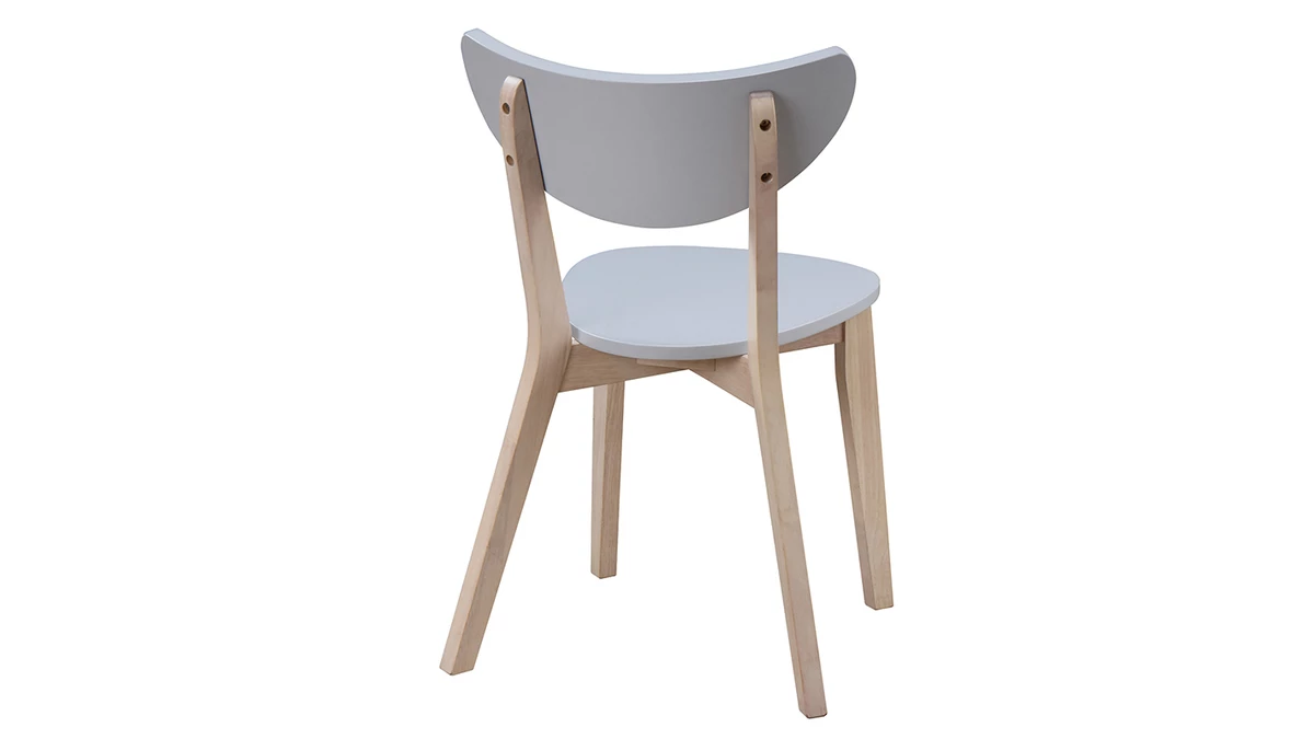 Chaises Scandinaves Gris Et Bois Clair (lot De 2) LEENA 6 Chaises Scandinaves Gris Et Bois Clair (lot De 2) LEENA – Image 4
