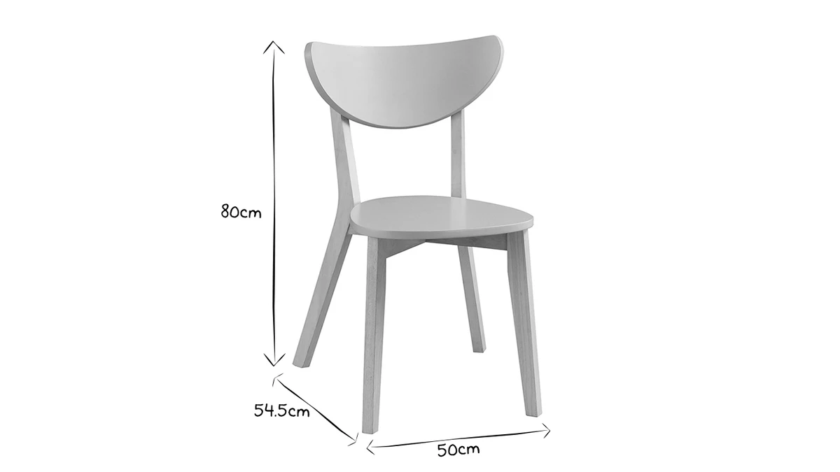 Chaises Scandinaves Gris Et Bois Clair (lot De 2) LEENA 10 Chaises Scandinaves Gris Et Bois Clair (lot De 2) LEENA – Image 8