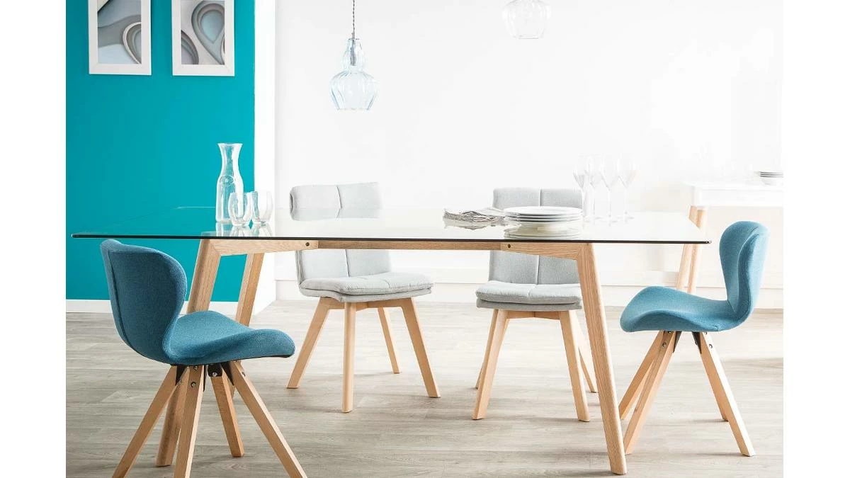 Chaises Scandinaves Gris Foncé Et Bois Clair Massif (lot De 2) THEA 8 Chaises Scandinaves Gris Foncé Et Bois Clair Massif (lot De 2) THEA – Image 6