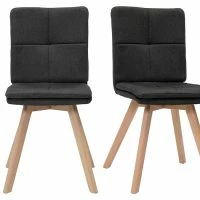 Chaises Scandinaves Gris Foncé Et Bois Clair Massif (lot De 2) THEA