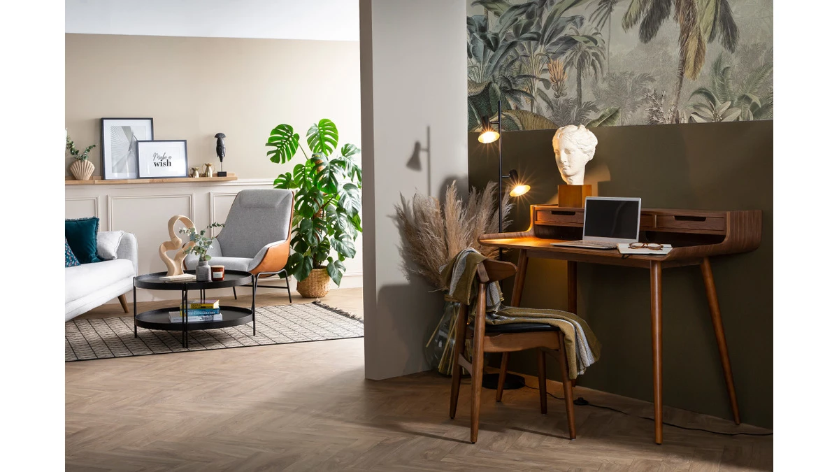 Chaises Vintage Bois Foncé Et Noir (lot De 2) WALFORD 10 Chaises Vintage Bois Foncé Et Noir (lot De 2) WALFORD – Image 8