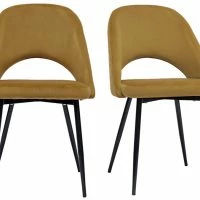 Chaises Vintage En Tissu Velours Bronze Et Métal Noir (lot De 2) COSETTE