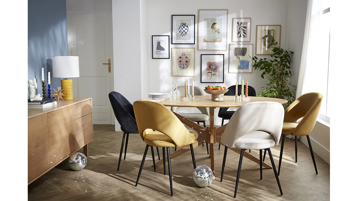 Chaises Vintage En Tissu Velours Bronze Et Métal Noir (lot De 2) COSETTE 8 Chaises Vintage En Tissu Velours Bronze Et Métal Noir (lot De 2) COSETTE – Image 6