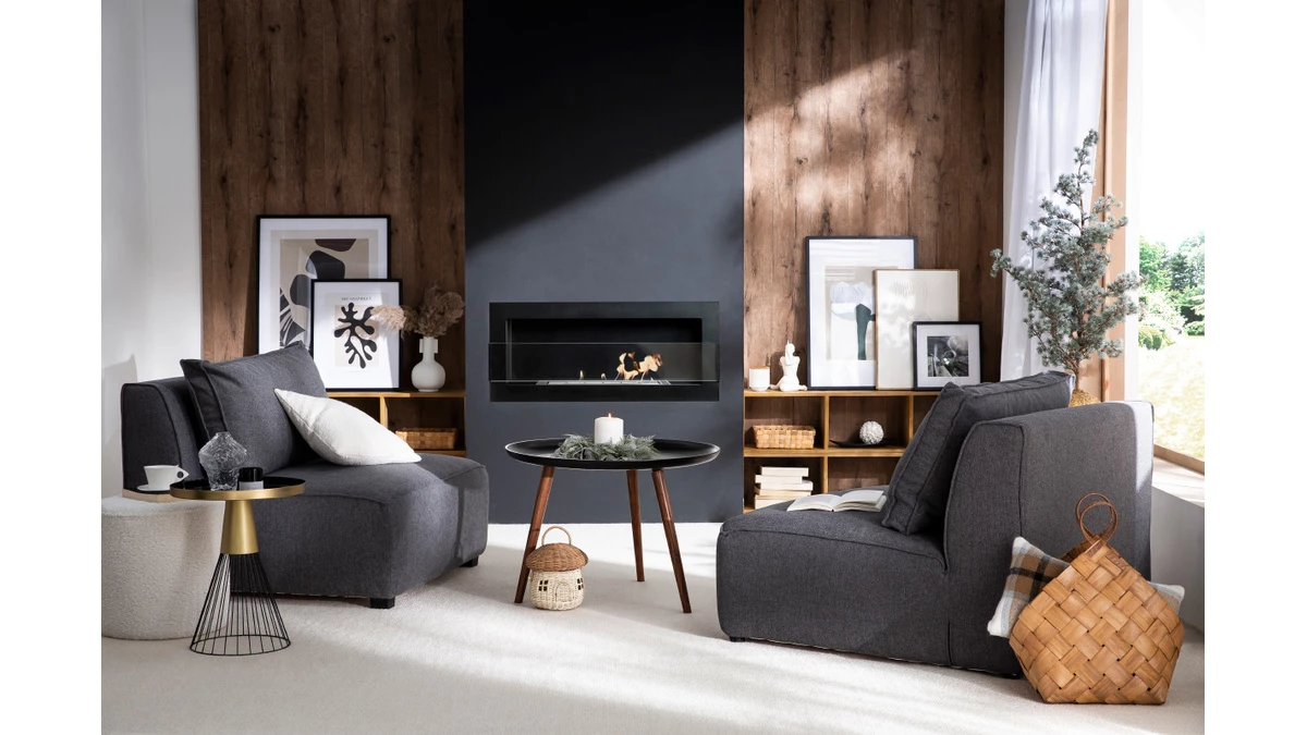 Chauffeuse 1 Place Design En Tissu Gris Anthracite PLURIEL 9 Chauffeuse 1 Place Design En Tissu Gris Anthracite PLURIEL – Image 7