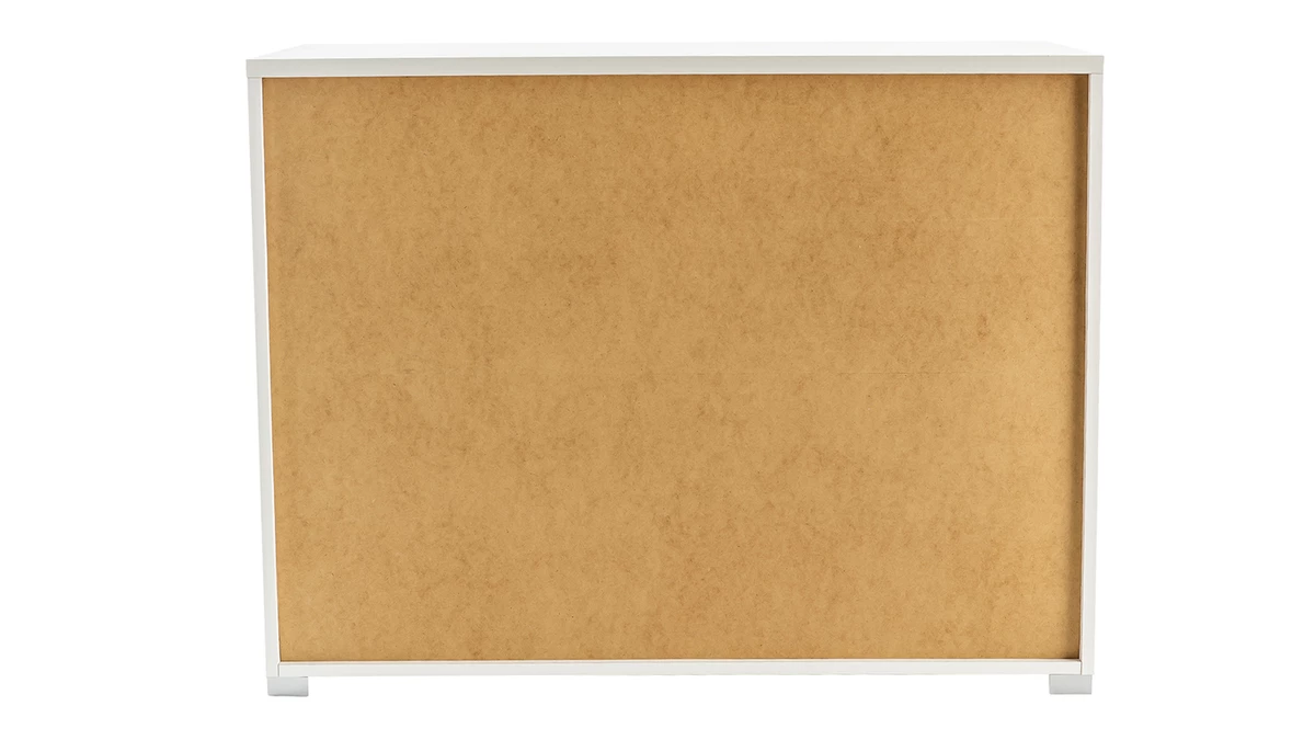 Commode Design Blanche 3 Tiroirs L104 Cm LALY 5 Commode Design Blanche 3 Tiroirs L104 Cm LALY – Image 3