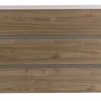 Commode Design Finition Bois Foncé 3 Tiroirs L111 Cm ODE