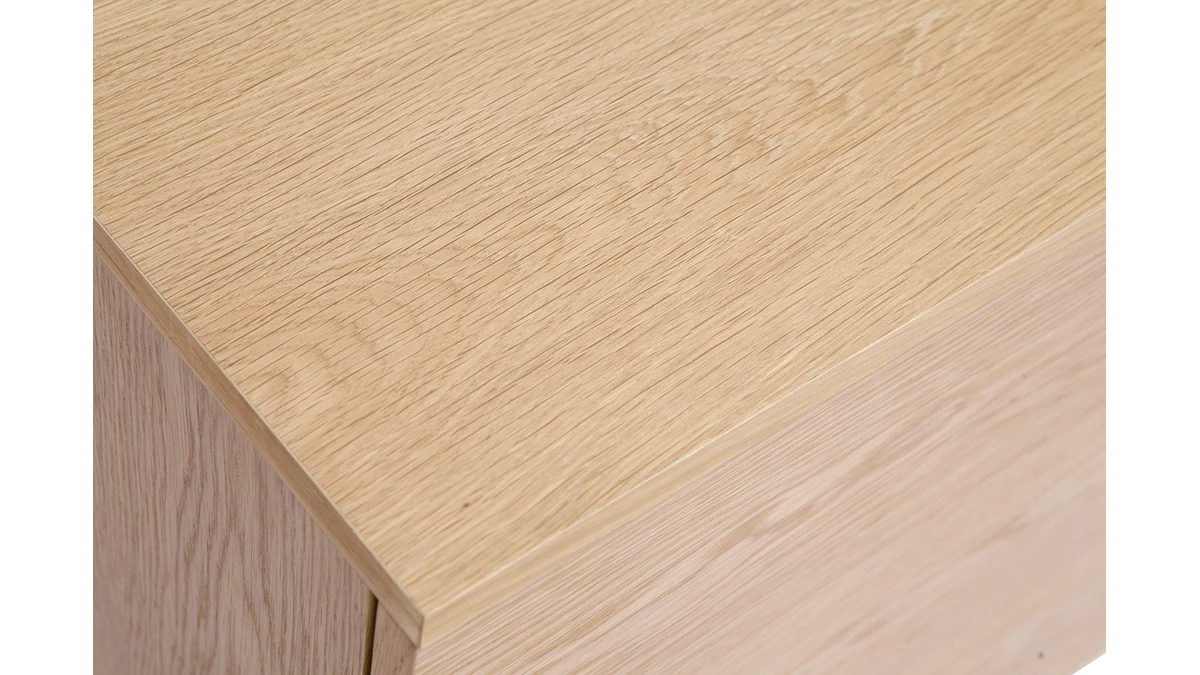 Commode En Bois Clair Chêne 6 Tiroirs L120 Cm FREDDY 7 Commode En Bois Clair Chêne 6 Tiroirs L120 Cm FREDDY – Image 5