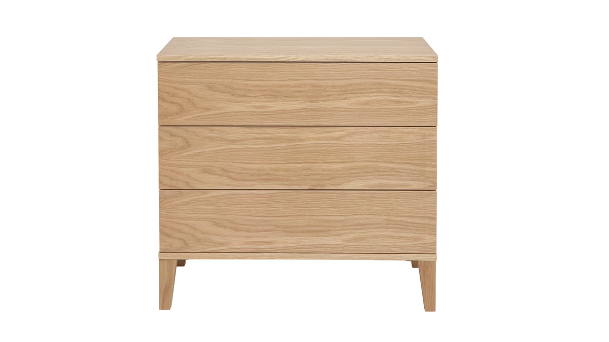 Commode Scandinave En Bois Clair Chêne 3 Tiroirs L80 Cm FREDDY 3 Commode Scandinave En Bois Clair Chêne 3 Tiroirs L80 Cm FREDDY