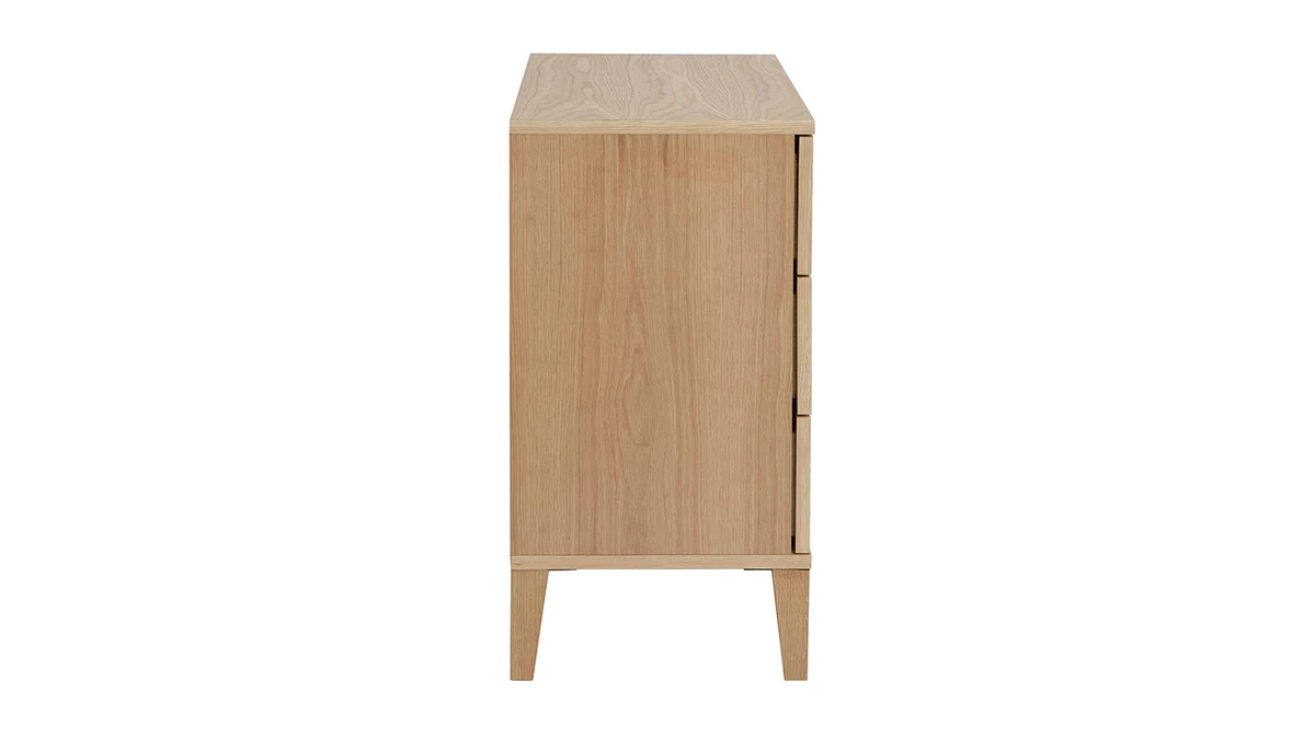 Commode Scandinave En Bois Clair Chêne 3 Tiroirs L80 Cm FREDDY 6 Commode Scandinave En Bois Clair Chêne 3 Tiroirs L80 Cm FREDDY – Image 4
