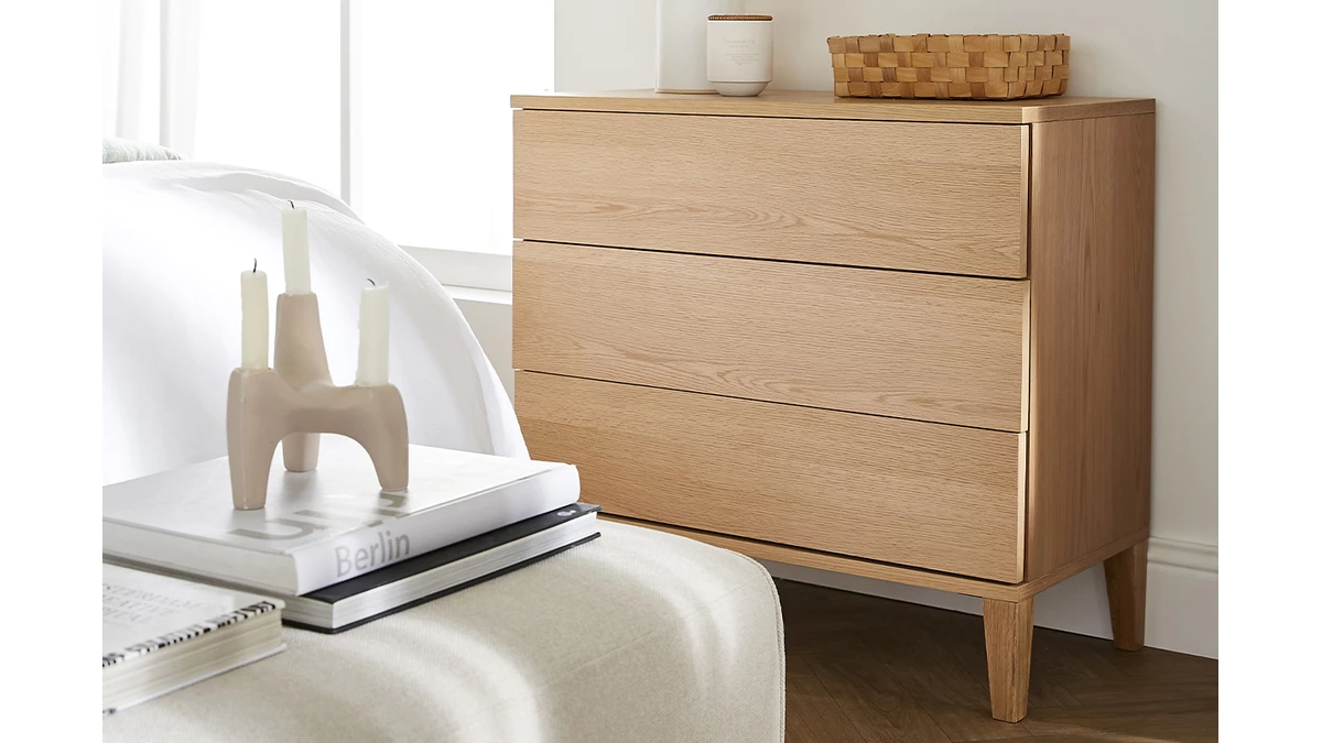 Commode Scandinave En Bois Clair Chêne 3 Tiroirs L80 Cm FREDDY 9 Commode Scandinave En Bois Clair Chêne 3 Tiroirs L80 Cm FREDDY – Image 7