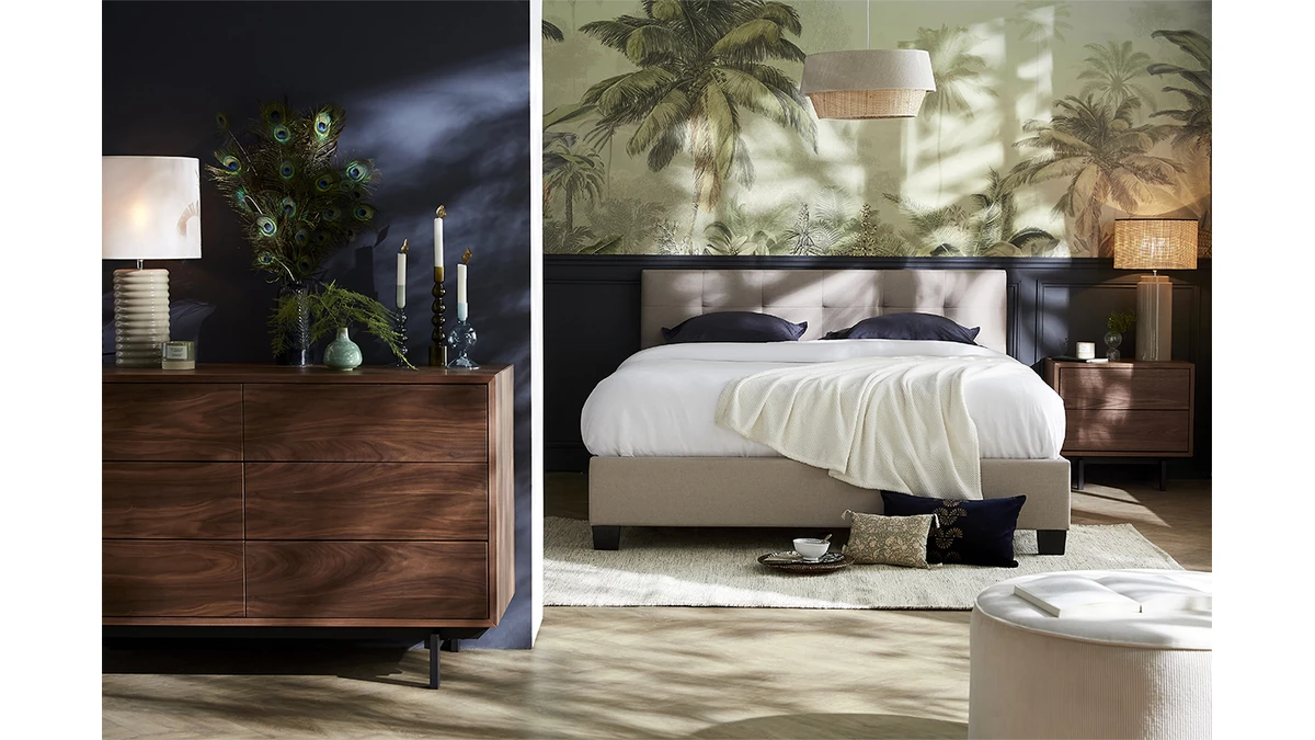 Commode Vintage Bois Foncé Noyer Et Métal Noir 6 Tiroirs L120 Cm MANNY 8 Commode Vintage Bois Foncé Noyer Et Métal Noir 6 Tiroirs L120 Cm MANNY – Image 6