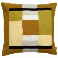 Coussin à Motifs Brodé Jaune 45 X 45 Cm KUBY