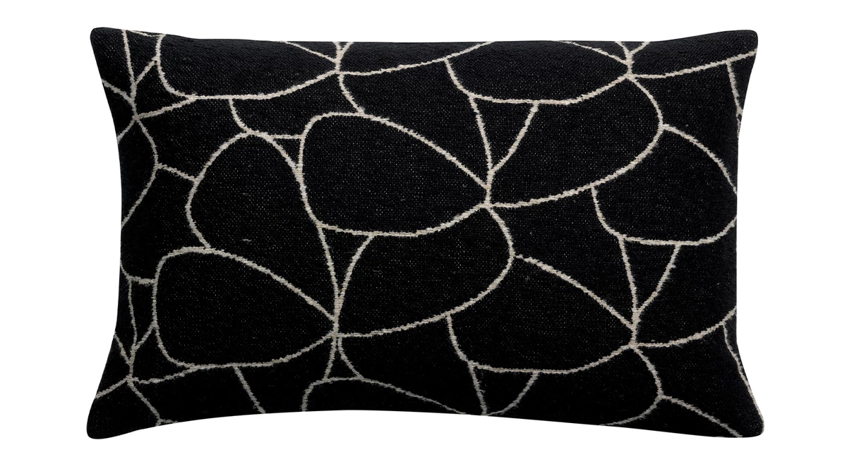 Coussin à Motifs écru Et Noir 40 X 65 Cm LYS 4 Coussin à Motifs écru Et Noir 40 X 65 Cm LYS – Image 2