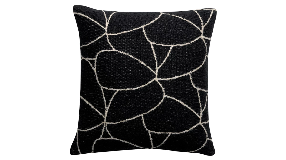 Coussin à Motifs écru Et Noir 45 X 45 Cm LYS 4 Coussin à Motifs écru Et Noir 45 X 45 Cm LYS – Image 2