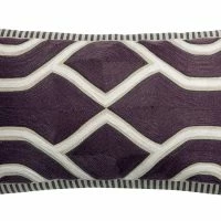 Coussin Brodé Ethnique Violet Raisin 30 X 50 Cm YELO