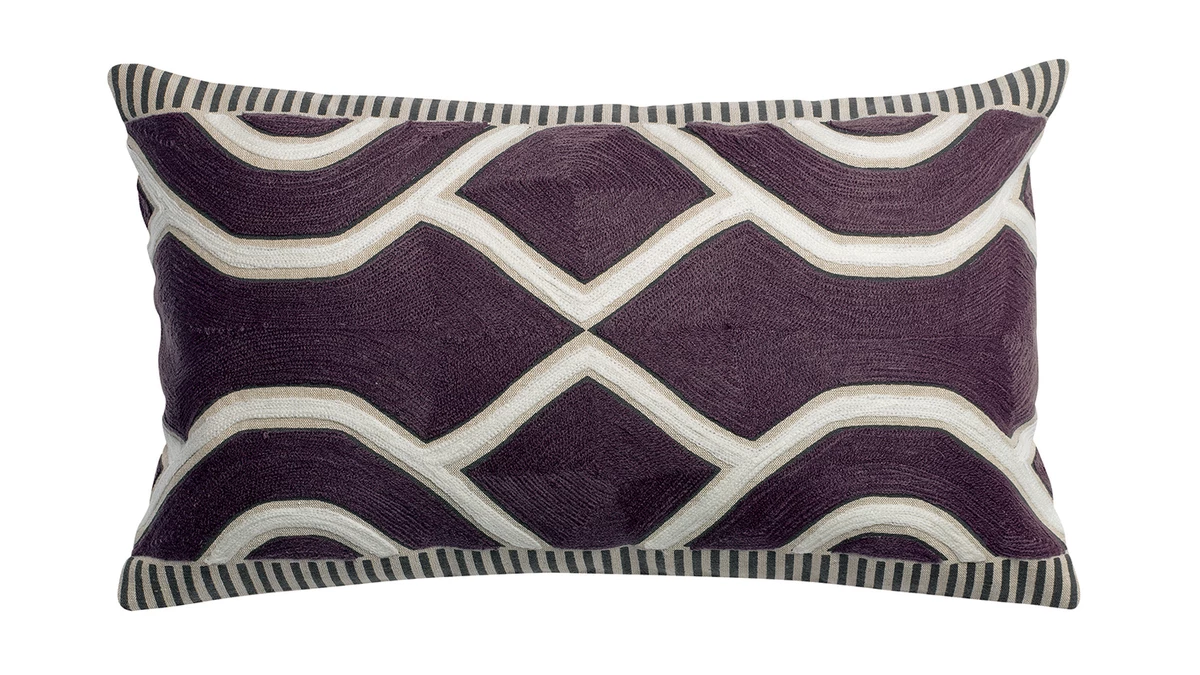 Coussin Brodé Ethnique Violet Raisin 30 X 50 Cm YELO 3 Coussin Brodé Ethnique Violet Raisin 30 X 50 Cm YELO