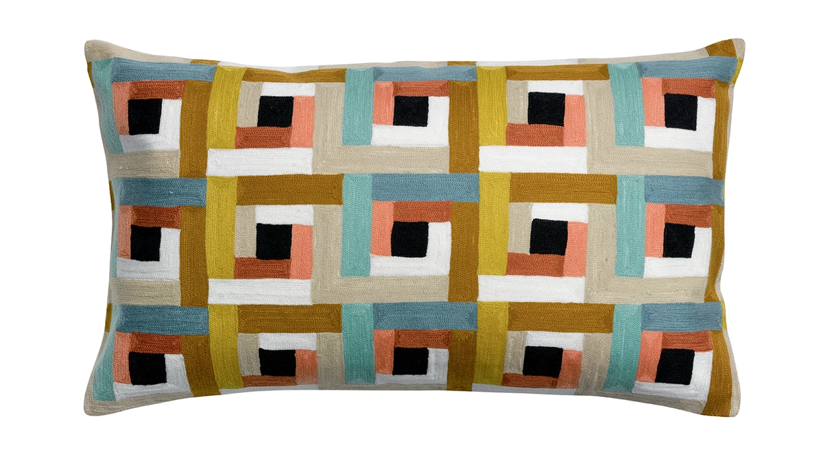 Coussin Brodé Multicolore 40 X 65 Cm PINTA