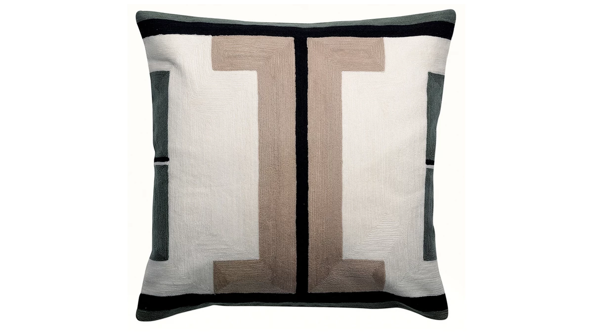 Coussin Brodé Vert 45 X 45 Cm YOGI 3 Coussin Brodé Vert 45 X 45 Cm YOGI