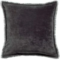 Coussin Carré En Velours Gris Ardoise 45 X 45 PESCA
