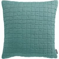 Coussin En Coton Texturé Bleu Glacier 45 X 45 Cm WAFLE