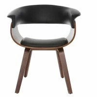 Fauteuil Scandinave Noir Et Bois Foncé OKTAV