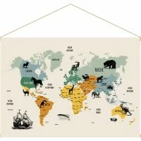 Kakemono Enfant Carte Du Monde L90 X L60 Cm MAPY